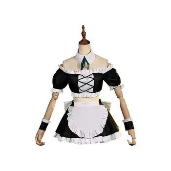 Anime Tarıhı A Canlı Honjou Nia Cosplay Kostümleri Nia Honjou Hizmetçi Elbise Lolita Elbise Kıyafet Cadılar Bayramı Cosplay Önlük Seti
