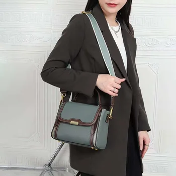 AODUX YENİ Moda 100 % Hakiki Deri Kadın Omuz Askısı Crossbody Çanta Çanta Üst Katman Inek Derisi Kadın postacı çantası Hobo