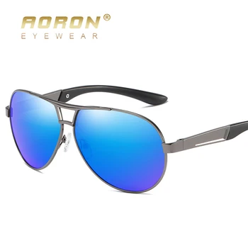 AORON Erkek Gözlük Polarize Güneş Gözlüğü Erkek Sürücü Gözlük Ayna polarize güneş gözlükleri Metal Çerçeve