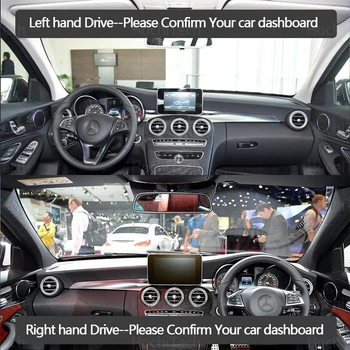 Araba Dashboard Önlemek ışıklı çerçeve Enstrüman Platformu masası kapağı Mat Halı Mercedes Benz C Sınıfı için W205 C Klasse C180 C200 C220