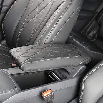 Araba Kol Dayama Kutusu Kapağı PU Deri Siyah Anti-scratch Konsol Kol Dayama Koruma Yastığı Ford Mustang İçin Mach-E 2021 2022