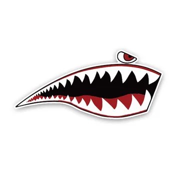 Araba Sticker Sevimli Köpekbalığı Ağız Karikatür Renk PVC Yüksek Kaliteli Araba Sticker Dekoratif Desen Kapak Scratch Çıkartması, 14cm * 6cm