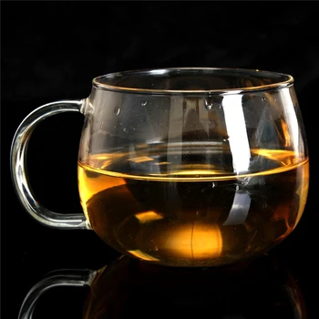 Arshen 260 ml cam bardak ısıya dayanıklı temizle el yapımı kristal Mini kungfu çay kahve süt çay yuvarlak içecek kupa moda kısa