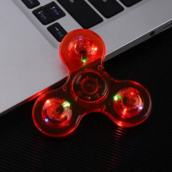 Aydınlık led ışık Fidget Spinner el üst Spinners Glow ışık şeffaf EDC parmak stres giderici dönen oyuncaklar yetişkin hediye