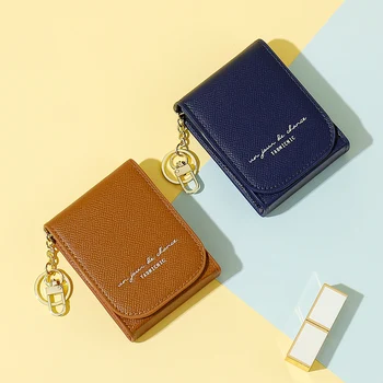 Ayna ve anahtarlık ile Mini Kozmetik Çantası Kore Tarzı taşınabilir mini seyahat carry-on ruj çantası küçük kozmetik saklama çantası