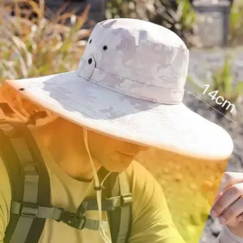 Açık balıkçı şapkası Yaz Sunhat Panama Kova Şapka Erkekler Güneş Koruyucu UV Koruma Su Geçirmez Çabuk Kuruyan Genişletmek şapka