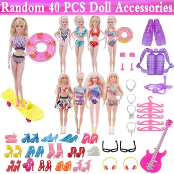 Barbie oyuncak bebek giysileri Aksesuarları Barbie Bebek Ayakkabı Mini Elbise Çanta Taç Askıları Gözlük Barbie Bebek ve 1/6 BJD Blythe Doll