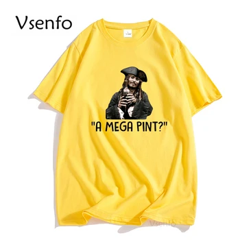 Bir Mega Bira Bardağı Baskı T Shirt Erkek Komik Johnny Depp T Shirt Erkek Yaz Rahat pamuklu yuvarlak boyun Tshirt Unisex Streetwearmale Giysileri