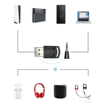 Bluetooth uyumlu Ses Alıcısı Verici Kablosuz Alıcı Adaptörü için PS5 PS4 Oyun Konsolu Aksesuarları