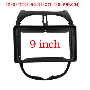 BYNCG 9 İnç 2Din Araba Dashboard Çerçeve araç DVD oynatıcı Çerçeve Radyo Paneli Çerçeve Navigasyon Paneli Peugeot 206 2000-2010 için 2 din Android