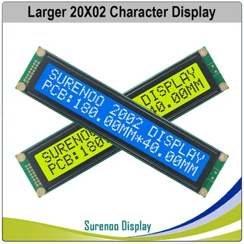 Büyük Karakter 202 20X2 2002 LCD modül ekran Ekran LCM Sarı Yeşil Mavi LED Aydınlatmalı