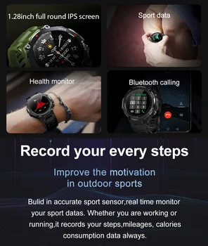 CanMıxs K22 akıllı saat Erkekler 2022 Bluetooth Çağrı Müzik IP67 Su Geçirmez Kalp Hızı 400mah Smartwatch Destek Saat Spor İzci