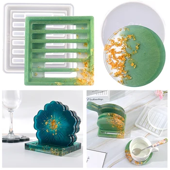 DIY Takımyıldızı çay bardağı Paspaslar Reçine Kalıp Düzensiz Coaster Modülü Reçine Epoksi Mandala Tepsisi Kalıpları De Silicona Para Resina Epoxi