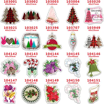 DIY Zanaat Malzemeleri Dikiş Aksesuarları Karikatür Noel Ağacı Baskılı Düzlemsel Reçineler Kalıp 10 Adet. PR-103001