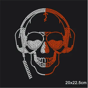 Düzeltme Strass Motif Konfeksiyon Rhinestones Kafatası Tasarım Rhinestone Süslemeleri 1 Adet Demir On Sticker Giysi Aplike