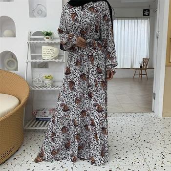 Eid Mubarak Kaftan Dubai Abaya Türkiye Müslüman Başörtüsü Elbise İslam Kaftan Elbiseler Kadın Vestidos avrupa giyim Musulman De Modu