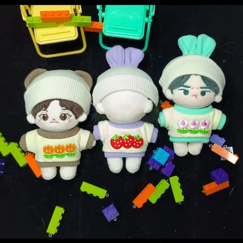 El yapımı 2 adet 10 cm Hiçbir Nitelikleri Peluş oyuncak bebek giysileri Bebek Giyinmek Giysi DIY Şapka Hoodie oyuncak bebek giysileri Aksesuarları