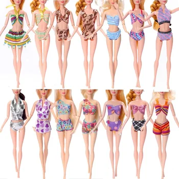 El yapımı Giyim Bikini, Plaj Mayo Ve Çeşitli Yüzme Halkaları İçin Uygun 30cm Barbie Bebek, DIY Oyuncak Hediyeler