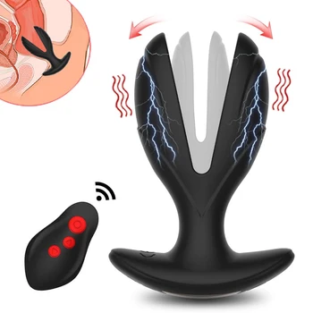 Elektrik Çarpması Anal Oyuncaklar Erkekler Kadınlar İçin prostat masaj aleti Anal Plug Yapay Penis Vibratör Kablosuz Uzaktan Açılış Butt Plug Anal Dilatör