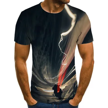 Erkek Serin Yarış Grafik Motosiklet 3D baskılı tişört baskılı tişört Yaz Moda Üst Punk T Shirt Erkek Streetwear Artı Boyutu