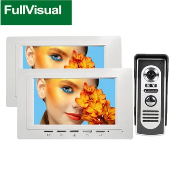 Fullvisual 7 İnç Kablolu Video Kapı Zili Kapı Telefonu interkom sistemi Çoklu Konuşma Kilidini İzleme Kapı Açma Villa Ev İçin
