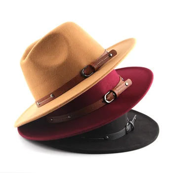 Fötr şapka özellikleri erkek şapkaları bayanlar keçe caz yüzük toka aksesuarları Panama fötr şapkalar гльпаченская
