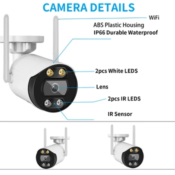 Gadınan 5MP WİFİ Akıllı IP Açık Güvenlik Renkli Gece Görüş 2MP Kablosuz Video gözetim kameraları CCTV Sokak bebek izleme monitörü