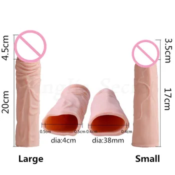 Gerçekçi Penis Extender Kol Büyütme Erkek Kullanımlık Prezervatif Yapay Dick Büyütücü Gecikme Süresi Yetişkin Seks Oyuncakları Erkekler için