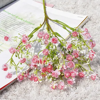 Güzel babysbreath şube sahte çiçekler düzenleme buket mariage malzemeleri plantas artificiales ev dekor