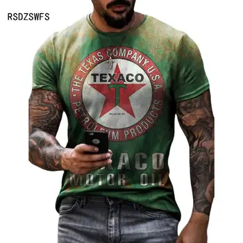 Harajuku Artı Boyutu Castrol Dijital Baskı Erkek Camisetas Sokak Tarzı Gömlek Erkek Kısa Kollu Yuvarlak Yaka Rahat Tişört
