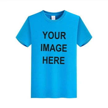 HİÇBİR logo Fiyat KENDİ Tasarım Marka Logosu / Resim Özel Erkekler ve kadınlar DIY saf Pamuklu Gömlek Kısa kollu günlük t - shirt Tee