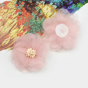 HUADODO 10 adet Şifon yapay çiçek El Yapımı DIY Kumaş Çiçekler Düğün Parti için Zanaat Ev DIY Dekorasyon
