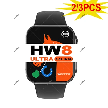 HW8 Ultra akıllı saat Erkekler 2.02 İnç 45MM Arama Çağrı Mesaj İtme Kablosuz Şarj NFC IP67 Serisi 8 akıllı saat Kadın Vs DT8 Ultra