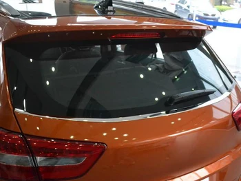 Hyundai Cantus Creta için ıx25-2018 2019 Paslanmaz Çelik Arka bagaj kapağı penceresi Spoiler Trimler Kapak Kuyruk Kalıplama Şerit Çerçeve