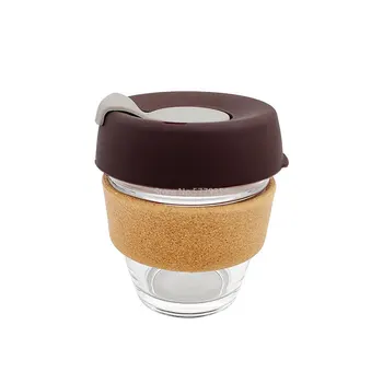 Isıya dayanıklı mantar kolu silikon kapak Kahve Kupa mantar cam kahve fincanı 350Ml 250Ml yalıtımlı Fincan