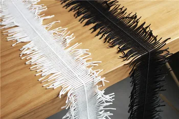 Işlemeli Püskül Dantel Trim Fransız Siyah Beyaz DIY Patchwork Yaka Manşet Dekor Etekler düğün elbisesi Tasarımcı Aksesuarları