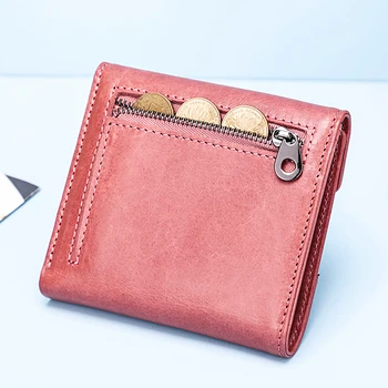 İletişim Hakiki Deri Kadın Cüzdan Kısa Rfıd Bayanlar kart tutucu Çanta Kadın Küçük Mini Cüzdan Debriyaj Fermuarlı Para Cebi