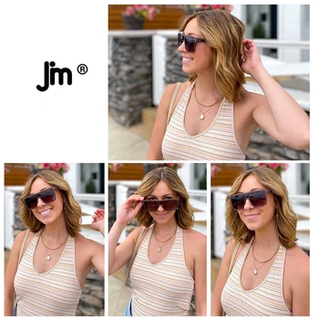 JM Moda Kare Güneş Gözlüğü Polarize Erkek Kadın Marka Tasarım Vintage Kalkan Güneş Gözlüğü UV400