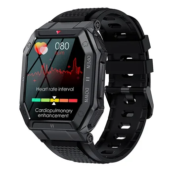 K55 akıllı saat 1.85 inç Erkekler Bluetooth Çağrı Müzik Kalp Hızı Kan Basıncı Oksijen Sağlıklı Monitör Açık Spor Kol Saati