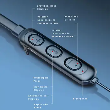 Kablosuz Bluetooth Kulaklık Müzik Kulaklık Telefon Boyun Bandı Spor Kulaklık Kulaklık İçin Mic İle iPhone Samsung Xiaomi