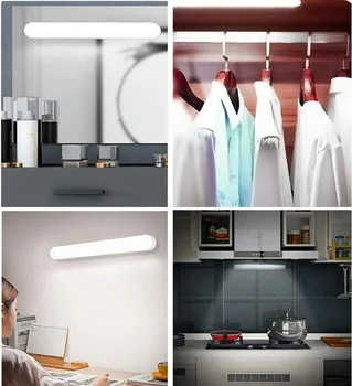 Kablosuz dokunmatik sensör gece lambası USB şarj edilebilir altında kabine dolap ışıkları yatak odası dolap ev mutfak led ışık duvar lambası