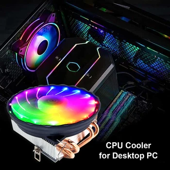 KARDAN adam 4 ısı boruları CPU soğutucu 4 Pin PWM RGB PC sessiz Intel LGA 2011 1200 1150 1151 1155 1366 775 AM4 AM3 AM2 CPU soğutma fanı
