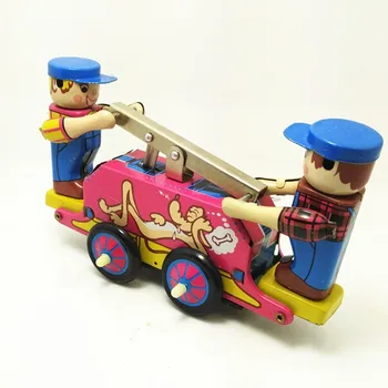 [Komik] Klasik koleksiyonu Retro Clockwork Wind up Metal Yürüyüş Teneke Kolu araba demiryolu kamyon işçiler Mekanik oyuncaklar çocuklar hediye
