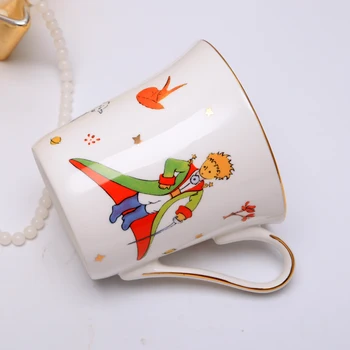 Küçük Prens Kupa porselen kahve fincanı Kemik Çini Seramik Süt Kupa Kahvaltı Mutfak Drinkware Sevimli Doğum Günü Çift Hediye