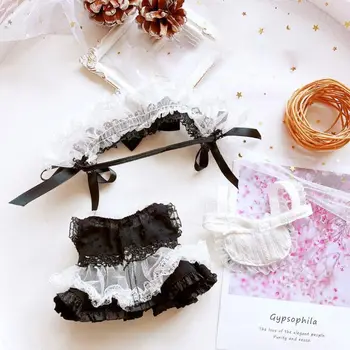 Lolita Tarzı Değişen Soyunma Oyun Evi 20CM oyuncak bebek giysileri Oyuncak Aksesuarları Hizmetçi Elbise Takım Elbise Pembe Kedi Cosplay