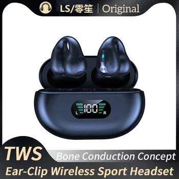 LS Kemik İletim Klip Kulak Kablosuz Spor HİFİ Kulaklıklar Kulak Klip Müzik Dokunmatik Kontrol TWS Bluetooth 5.3 Kulaklık Ambie