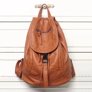Lüks Ünlü Marka Tasarımcısı Yıkanmış Deri Kadın Sırt Çantaları Kadın Rahat omuz çantası Genç okul çantası Moda kadın Çantaları