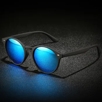 Marka Tasarım Polarize Güneş Gözlüğü Erkek Kadın Sürüş Sunglass Vintage Yuvarlak Kaplama güneş gözlüğü UV400 Shades óculos de sol
