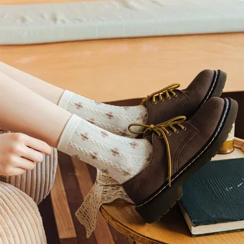 Moda Baskı Kadın Çorap Sevimli Kış Uzun Çorap Pamuk Tasarımcı Harajuku Vintage Bisiklet Çorap Ücretsiz Kargo Öğeleri Calze Donna
