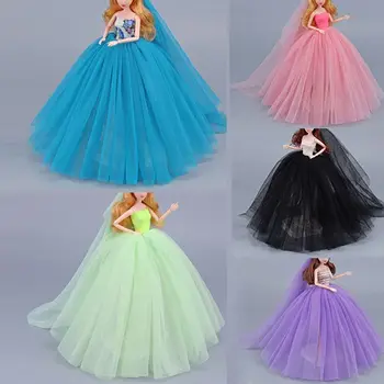 Moda Bebek Aksesuarları Oyuncaklar 5 Renkler Dollhouse Süsler Evlilik Elbiseler Bebek Giysileri Prenses Elbise